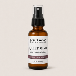 Desert Moon Botanicals Quiet Mind botanical mist with lavender, ylang-ylang, clary sage, vetiver, and bergamot