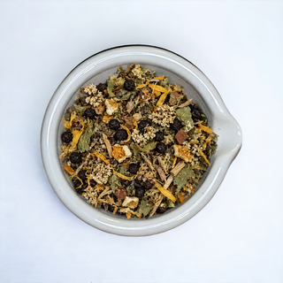 Desert Moon Botanicals Cold and Flu Brew loose-leaf herbal tea in a 2 oz package