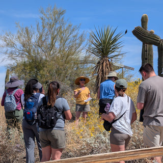 Jennifer Ribaudo leading a medicinal plant walk in Arizona